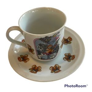 Vintage Lucy & me Teddy Bear Collector 1985 Tea Cup Saucer Set Lucy Rigg Enesco